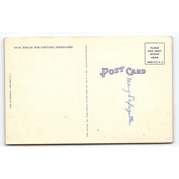 Vintage Greetings from Cape May NJ Large Big Letter Postcard 1940's - 1950's - Picture 2 of 2